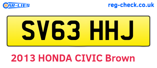 SV63HHJ are the vehicle registration plates.