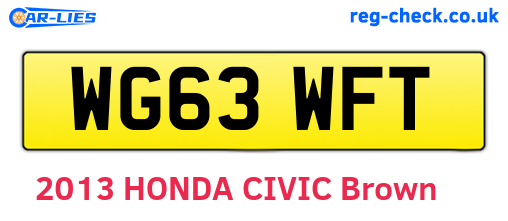 WG63WFT are the vehicle registration plates.