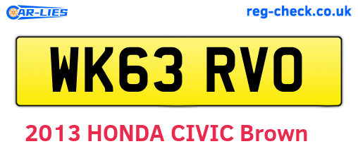 WK63RVO are the vehicle registration plates.