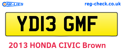 YD13GMF are the vehicle registration plates.