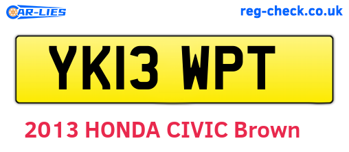 YK13WPT are the vehicle registration plates.