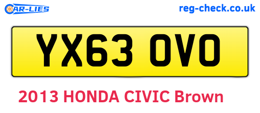 YX63OVO are the vehicle registration plates.