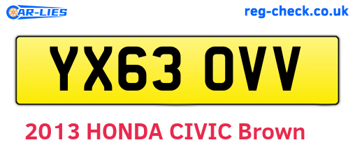 YX63OVV are the vehicle registration plates.