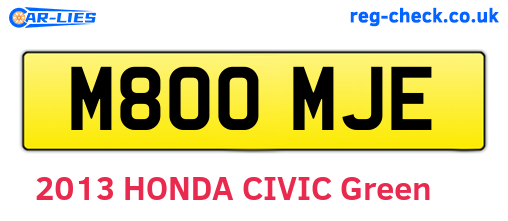 M800MJE are the vehicle registration plates.