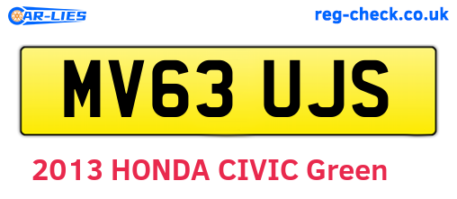 MV63UJS are the vehicle registration plates.