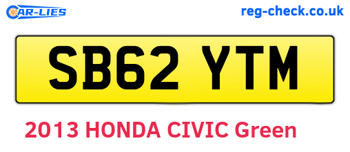 SB62YTM are the vehicle registration plates.