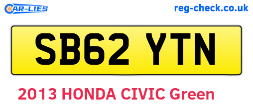 SB62YTN are the vehicle registration plates.
