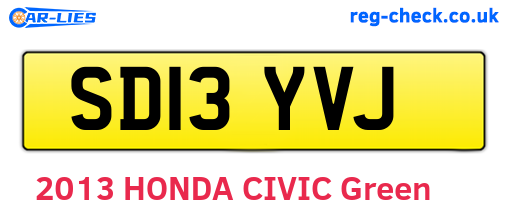 SD13YVJ are the vehicle registration plates.