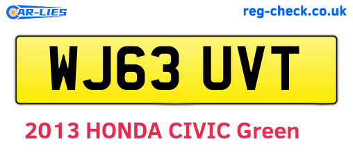 WJ63UVT are the vehicle registration plates.