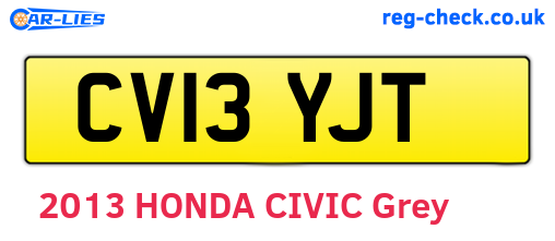 CV13YJT are the vehicle registration plates.