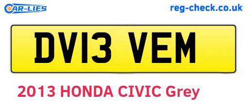 DV13VEM are the vehicle registration plates.