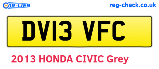 DV13VFC are the vehicle registration plates.
