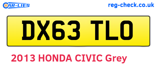 DX63TLO are the vehicle registration plates.