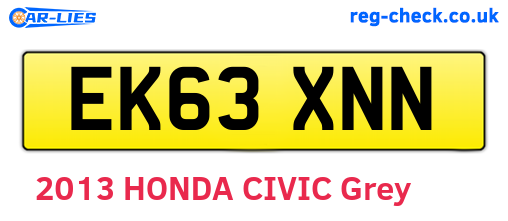 EK63XNN are the vehicle registration plates.