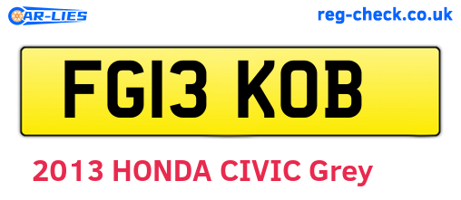 FG13KOB are the vehicle registration plates.