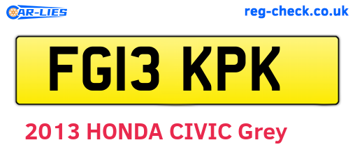 FG13KPK are the vehicle registration plates.