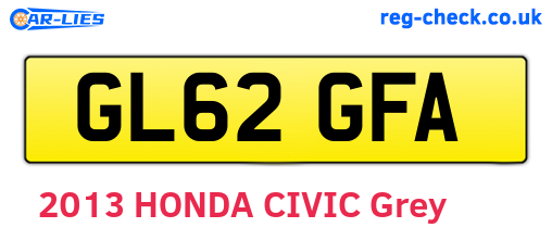 GL62GFA are the vehicle registration plates.