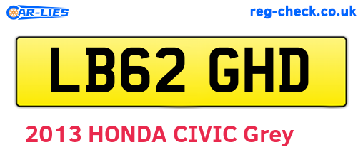 LB62GHD are the vehicle registration plates.