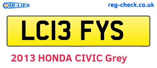 LC13FYS are the vehicle registration plates.