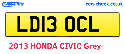 LD13OCL are the vehicle registration plates.