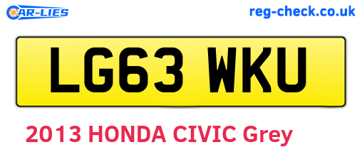 LG63WKU are the vehicle registration plates.