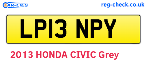 LP13NPY are the vehicle registration plates.