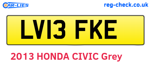 LV13FKE are the vehicle registration plates.