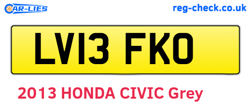 LV13FKO are the vehicle registration plates.