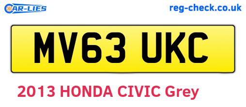 MV63UKC are the vehicle registration plates.