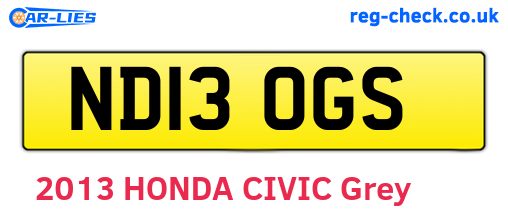 ND13OGS are the vehicle registration plates.