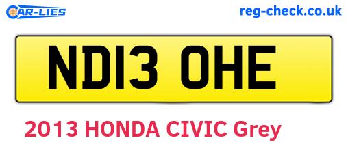 ND13OHE are the vehicle registration plates.