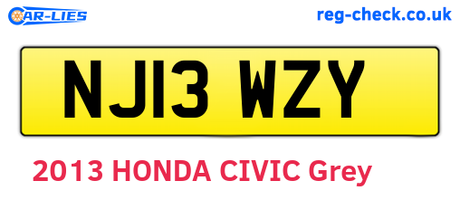 NJ13WZY are the vehicle registration plates.