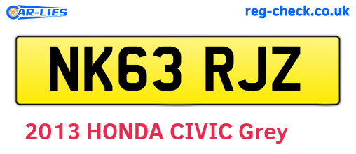 NK63RJZ are the vehicle registration plates.