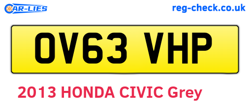 OV63VHP are the vehicle registration plates.