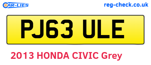 PJ63ULE are the vehicle registration plates.