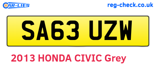 SA63UZW are the vehicle registration plates.
