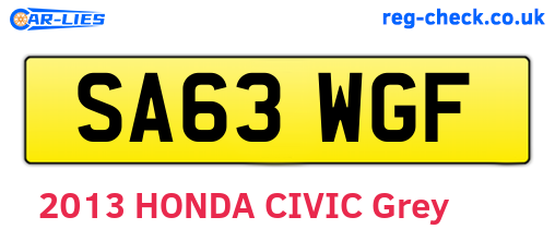 SA63WGF are the vehicle registration plates.