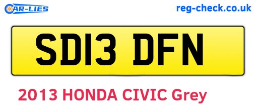 SD13DFN are the vehicle registration plates.