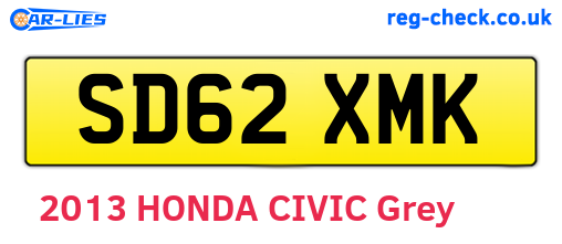 SD62XMK are the vehicle registration plates.