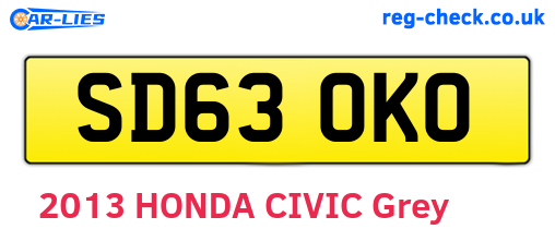 SD63OKO are the vehicle registration plates.