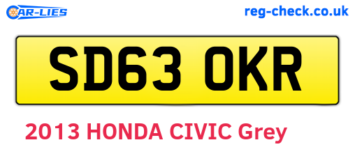 SD63OKR are the vehicle registration plates.