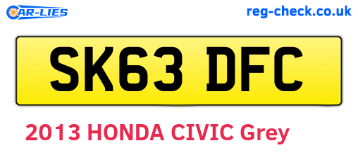 SK63DFC are the vehicle registration plates.