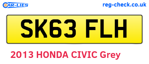 SK63FLH are the vehicle registration plates.