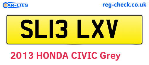 SL13LXV are the vehicle registration plates.