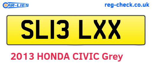 SL13LXX are the vehicle registration plates.