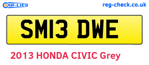 SM13DWE are the vehicle registration plates.