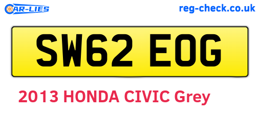 SW62EOG are the vehicle registration plates.
