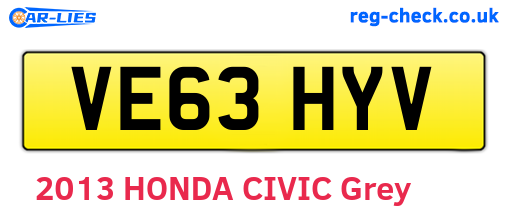 VE63HYV are the vehicle registration plates.