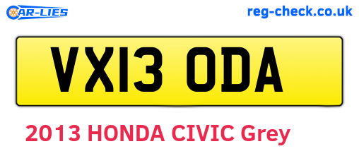 VX13ODA are the vehicle registration plates.