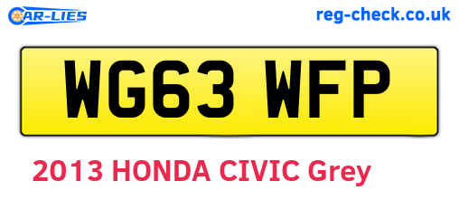WG63WFP are the vehicle registration plates.
